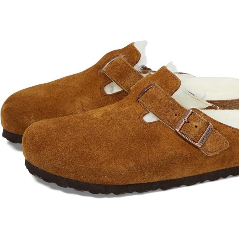 NEW Birkenstock Boston Shearling  Clog Shoe - Mink Suede Size 9 EURO 40